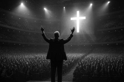 Evangelical prosperity culture where wealth is proof of faith and manipulation becomes divine mandate. Evangelical prosperity culture where wealth is proof of faith and manipulation becomes divine mandate.