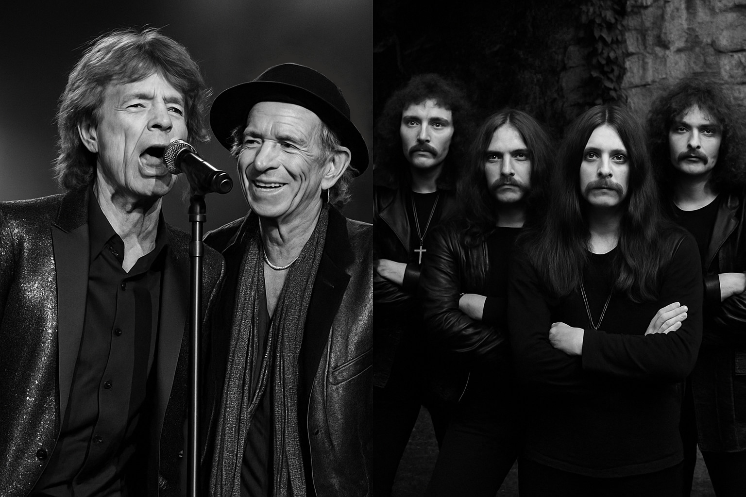 The Rolling Stones and Black Sabbath.