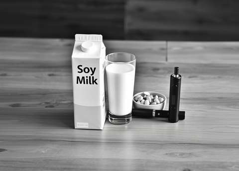 Soy milk, the substitute for real milk and reality. Soy milk, the substitute for real milk and reality.