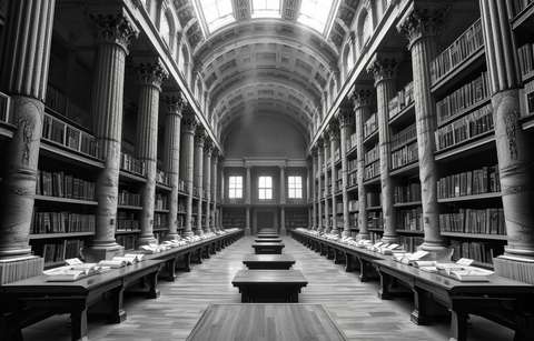 Visual reconstruction of an ancient library. Visual reconstruction of an ancient library.