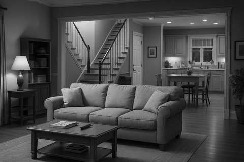 The laughter tracks and the typical American living room of 90s sitcoms. The laughter tracks and the typical American living room of 90s sitcoms.